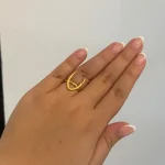 انگشتر طلای 18 عیار کم اجرت طرح گوزن 1WRE035 - تصویر 3