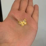 آویز طلای طرح پروانه کم اجرت کد 1WDE035 - تصویر 2