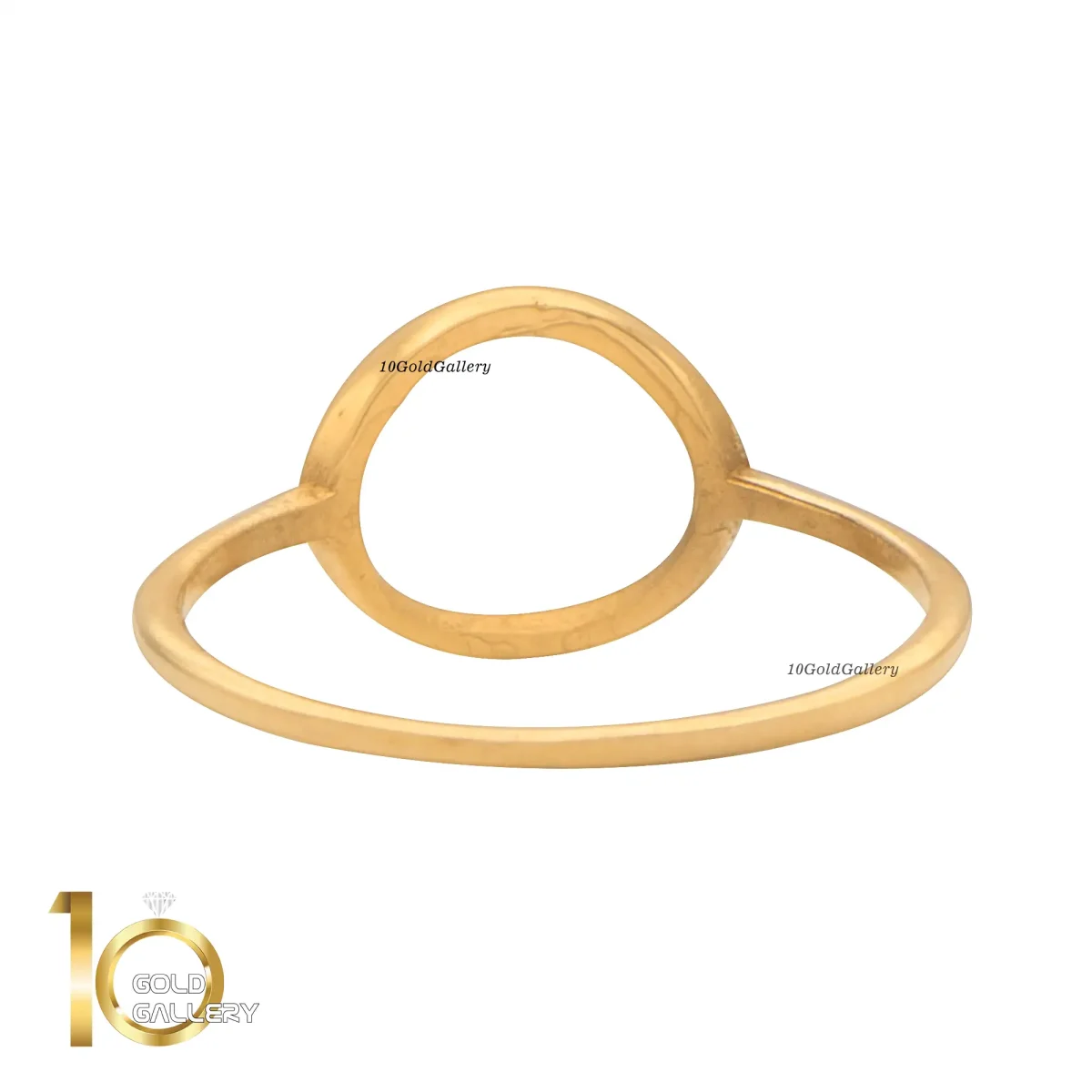 انگشتر طلای 18 عیار طرح دایره توخالی 1WRL124 - تصویر 2