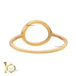 انگشتر طلای 18 عیار طرح دایره توخالی 1WRL124 - تصویر 2