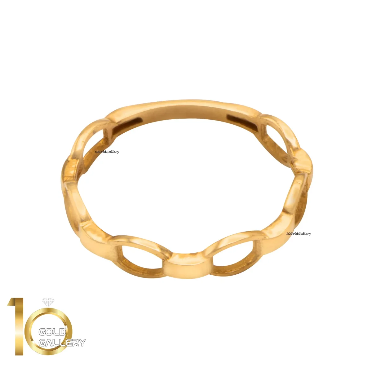 انگشتر طلای 18 عیار طرح زنجیر رولو 1WRL110 - تصویر 3