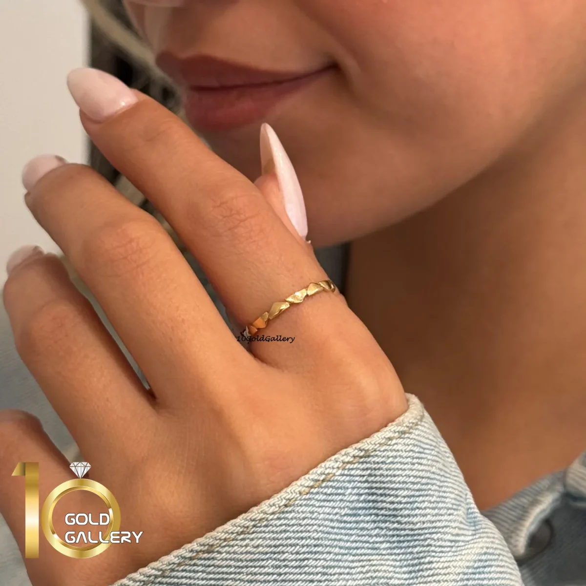 انگشتر طلای 18 عیار طرح مثلث متصل 1WRL039 - تصویر 5