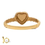 انگشتر طلای 18 عیار طرح قلب یورمن 1WRL089 - تصویر 3