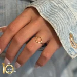 انگشتر طلای 18 عیار طرح دایره توخالی 1WRL124 - تصویر 5