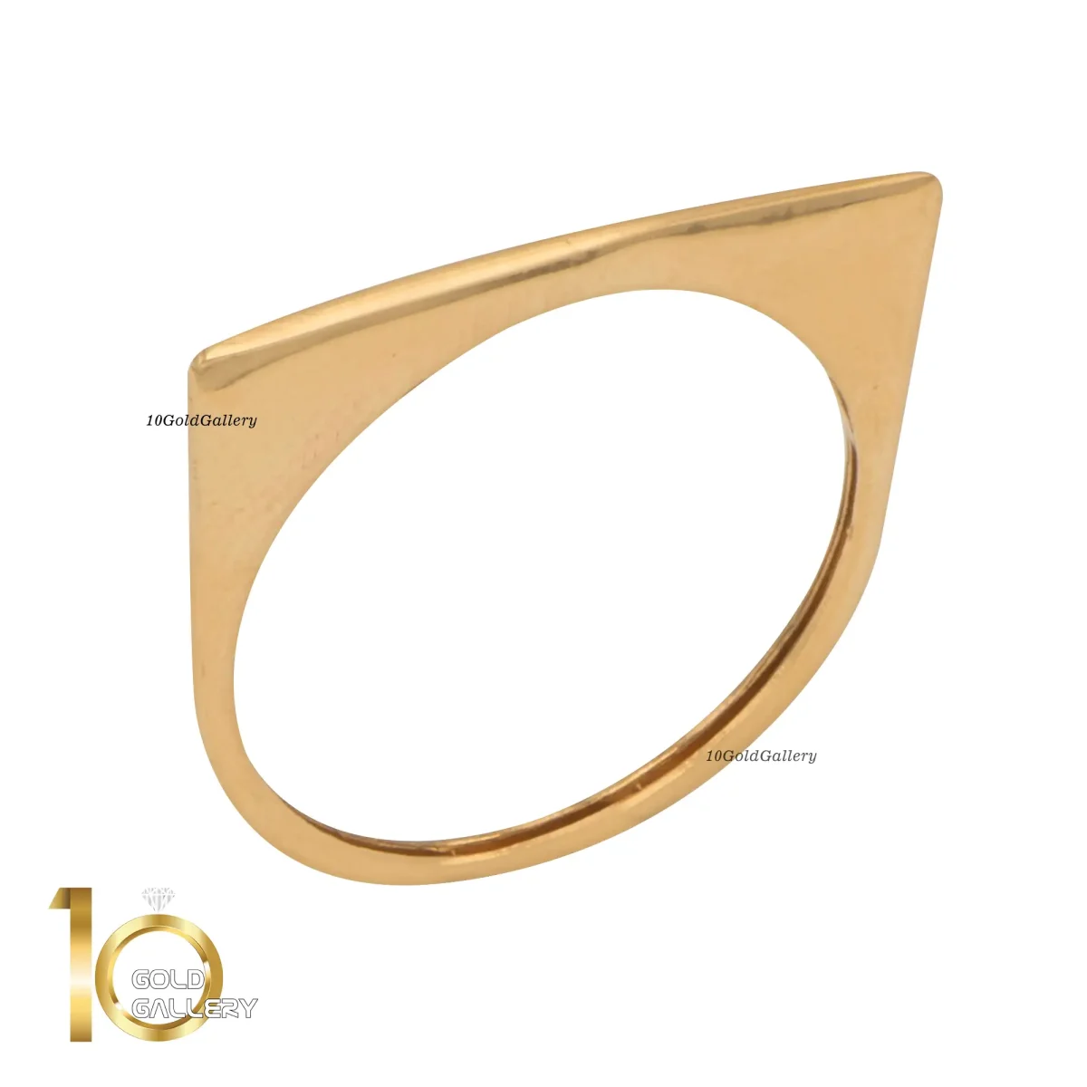 انگشتر طلای 18 عیار طرح خط صاف 1WRL103 - تصویر 2