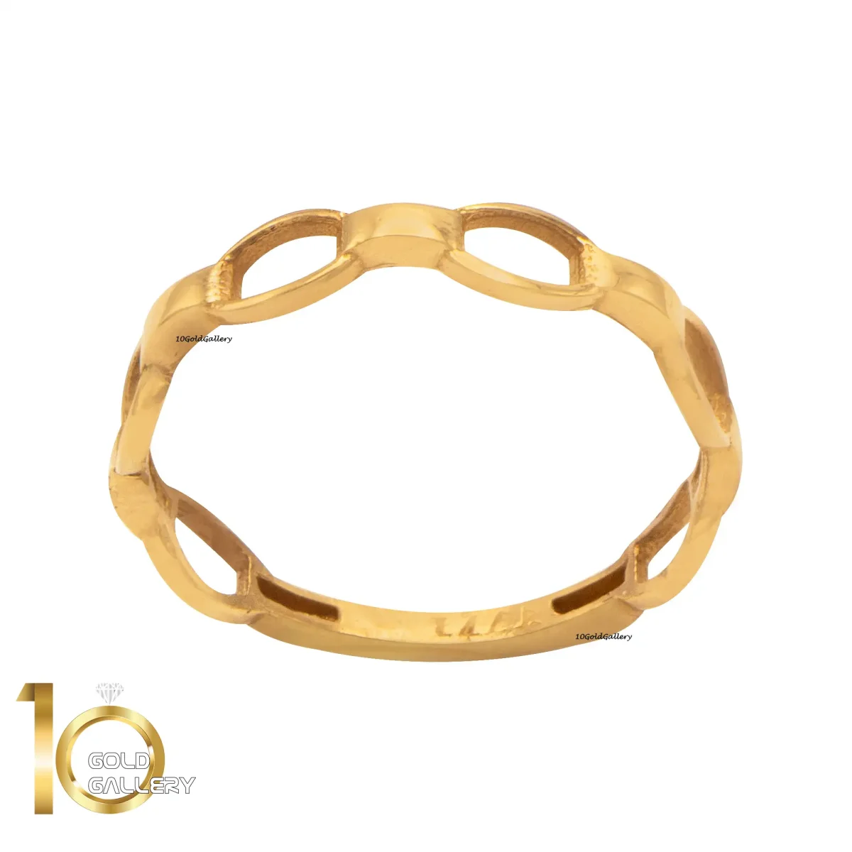 انگشتر طلای 18 عیار طرح زنجیر رولو 1WRL110 - تصویر 1