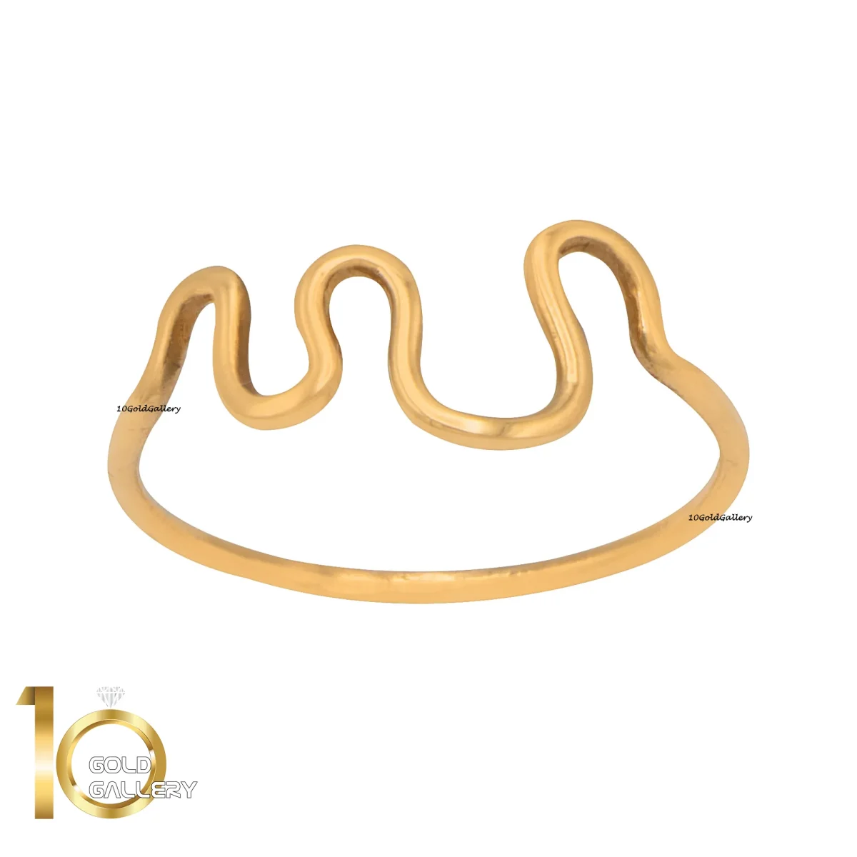 انگشتر طلای 18 عیار طرح منحنی 1WRL061 - تصویر 1