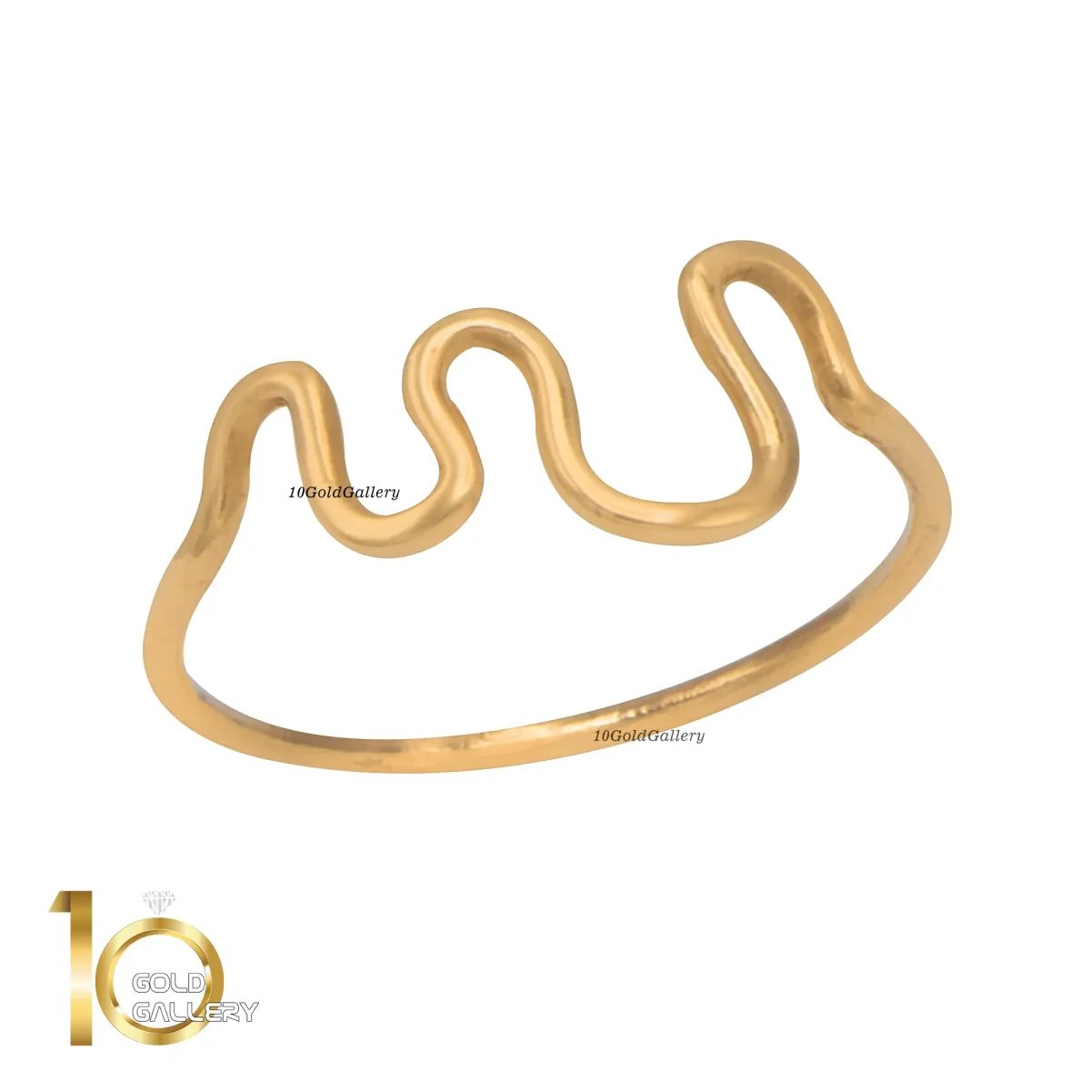 انگشتر طلای 18 عیار طرح منحنی 1WRL061 - تصویر 2