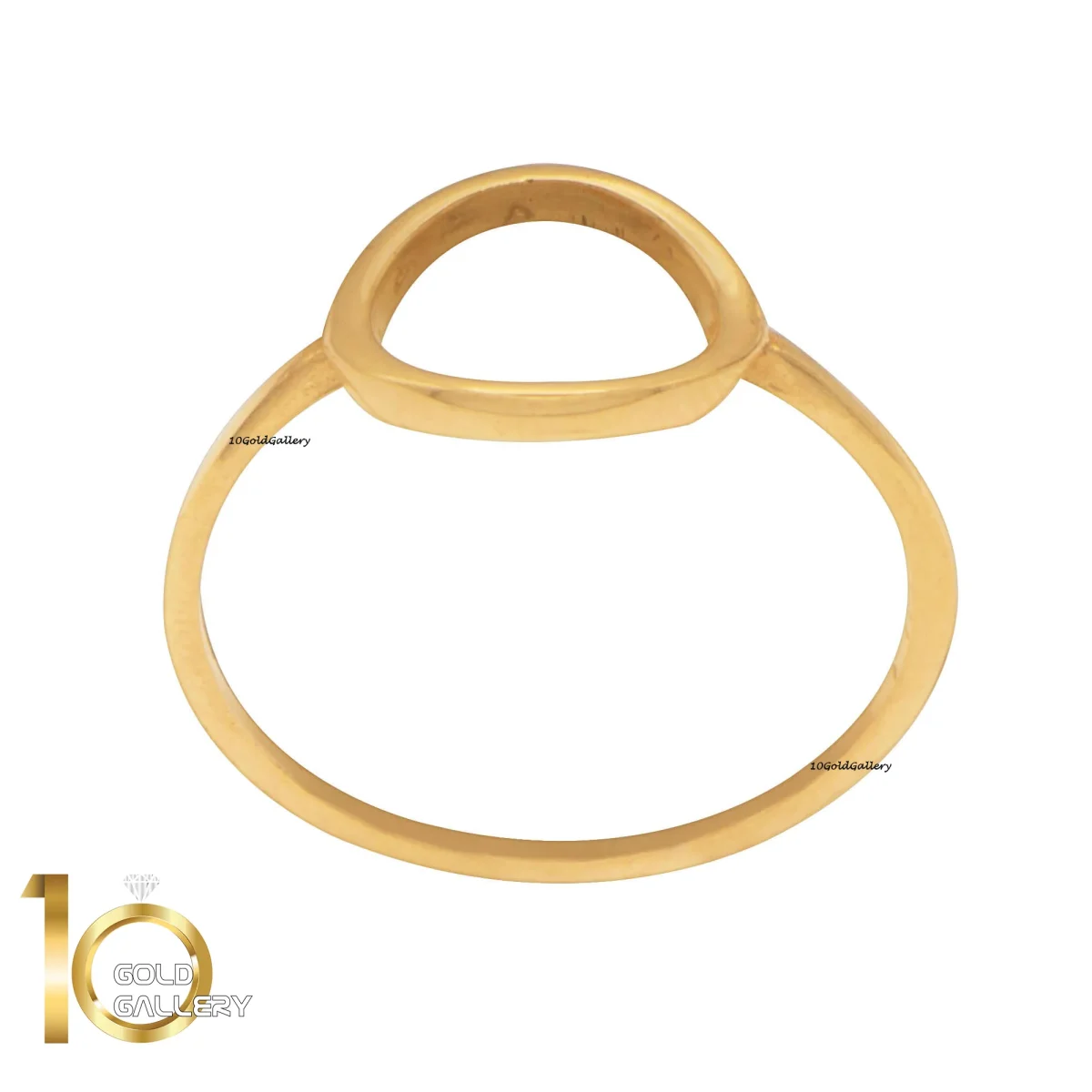 انگشتر مینیمال طرح نیم تاج قطره 3 انگشتر طلای 18 عیار طرح دایره توخالی 1WRL124 - تصویر 1