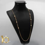 گردنبند طلای 18 عیار طرح زنجیر رو لباسی رزگلد و سفید تراش کم اجرت  کد 1WNE069 - تصویر 3