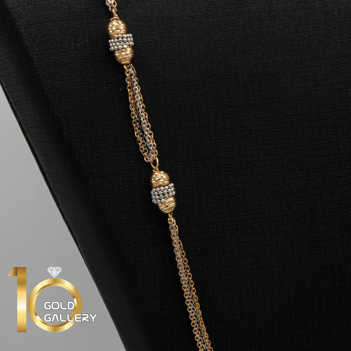 گردنبند طلای 18 عیار طرح زنجیر رو لباسی رزگلد و سفید تراش کم اجرت  کد 1WNE069 - تصویر 2