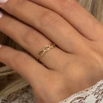 انگشتر طلای 18 عیار طرح بیضی 1WRL073 - تصویر 5