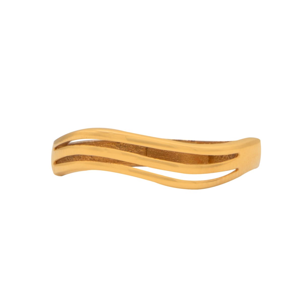 انگشتر طلای 18 عیار طرح خط منحنی 1WRL129 - تصویر 3