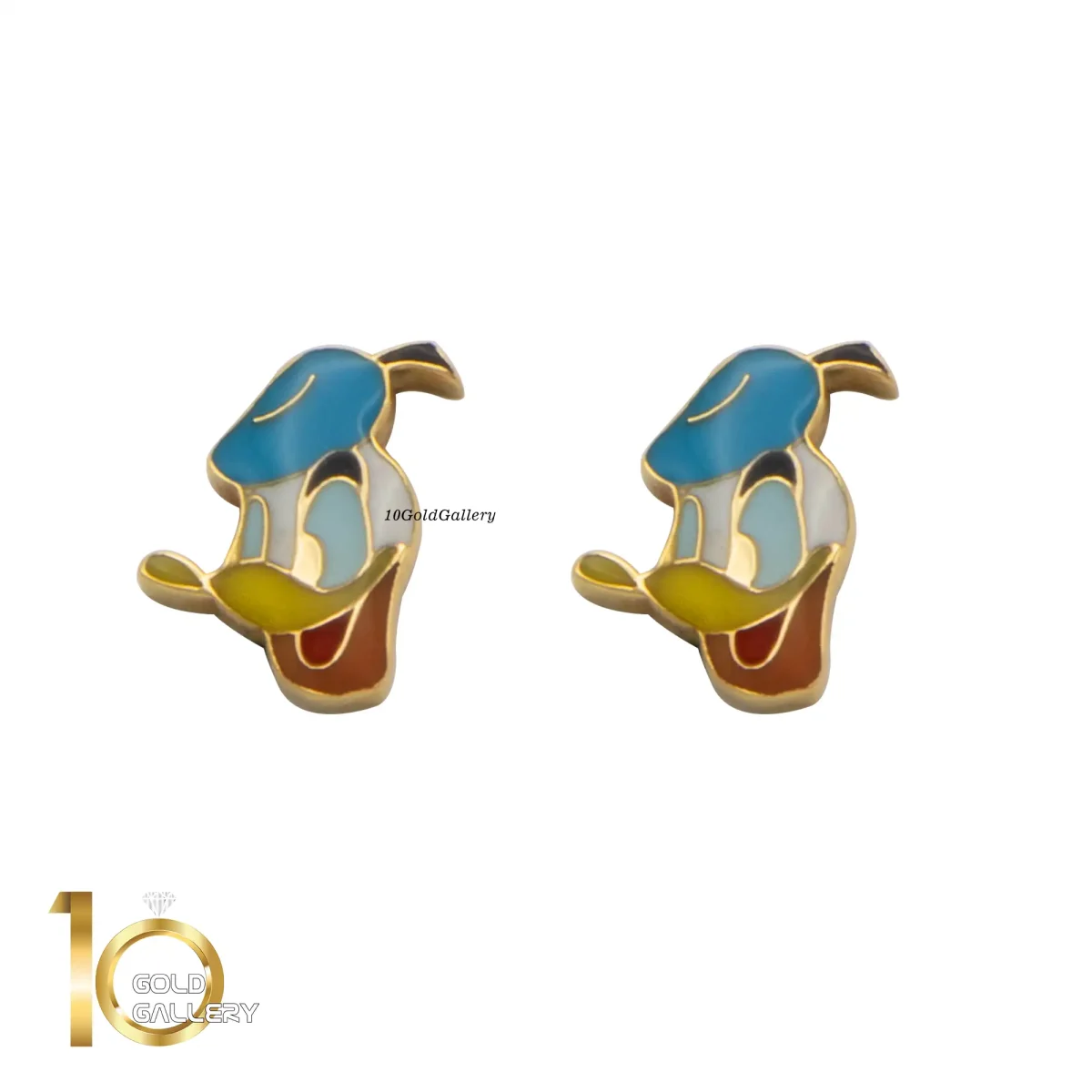 گوشواره رزین طلا طرح دانل داک 1WEI009 - تصویر 1