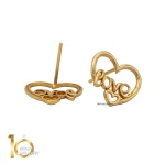 گوشواره طلا طرح 1WEB022  love - تصویر 3
