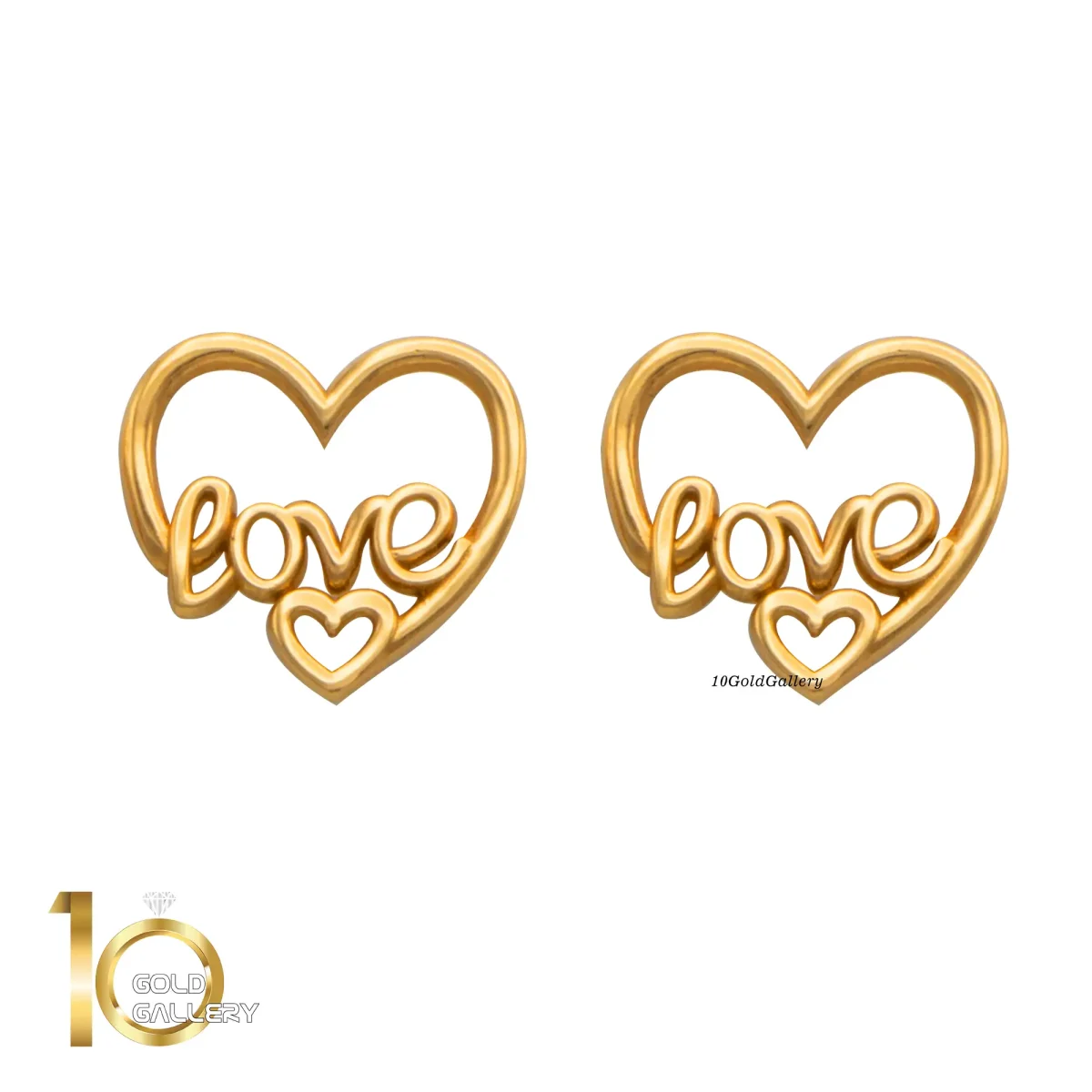گوشواره طلا طرح 1WEB022  love - تصویر 1