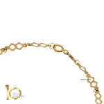 دستبند طلا 18 عیار طرح  لیزری  اسلیمی وسط گوی و میله 1WBZ005 - تصویر 2
