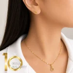 نیمست طلای 18 عیار طرح سروناز کد 1whl183 - تصویر 7