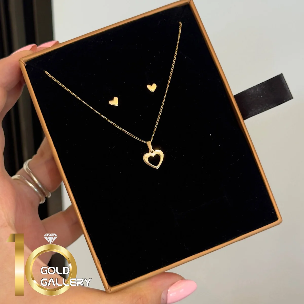 نیمست طلای 18 عیار طرح قلب کد 1whl198 - تصویر 6