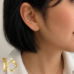 نیمست طلای 18 عیار طرح لوزی کد 1whl190 - تصویر 3