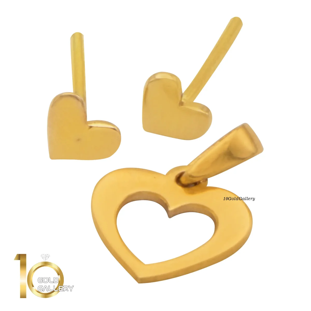 نیمست طلای 18 عیار طرح قلب کد 1whl198 - تصویر 3
