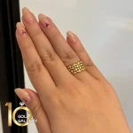 انگشتر طلای 18 عیار کم اجرت طرح بامبو 1WRE038