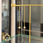 گوشواره بخیه ایی طلای 18 عیار کم اجرت طرح قلب میناکاری صدفی 1WEE045