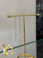 گوشواره بخیه ایی طلای 18 عیار کم اجرت طرح قلب میناکاری صدفی 1WEE045 - تصویر 3