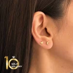 نیمست طلای 18 عیار طرح ماه کد 1whl208 - تصویر 5