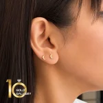 نیمست طلای 18 عیار طرح ماه کد 1whl208 - تصویر 6
