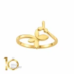 انگشتر طلای 18 عیار طرح دو پروانه کد 1WRL091