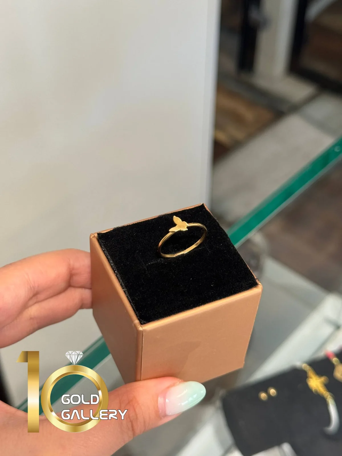 انگشتر طلای 18 عیار طرح پروانه برجسته کد 1WRL093 - تصویر 3