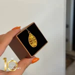 آویز طلای 18 عیار کم اجرت طرح بیضی اورانوس کد 1WDE061 - تصویر 2