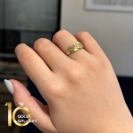 انگشتر طلای 18عیار کم اجرت طرح حصیری کد 1WRE049