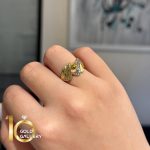 انگشتر طلای 18 عیار کم اجرت منحنی مات و براق کد 1WRE048
