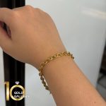 دستبند طلای 18 عیار کم اجرت طرح رولو کد 1WBE105
