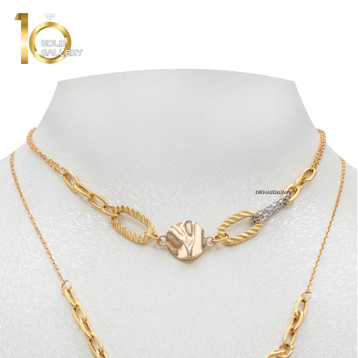 سرویس طلای 18 عیار طرح لاک بوتگا کد 1WHC010 - تصویر 9