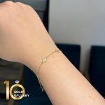دستبند طلای 18 عیار کم اجرت ونکلیف تراش کد 1WBE107