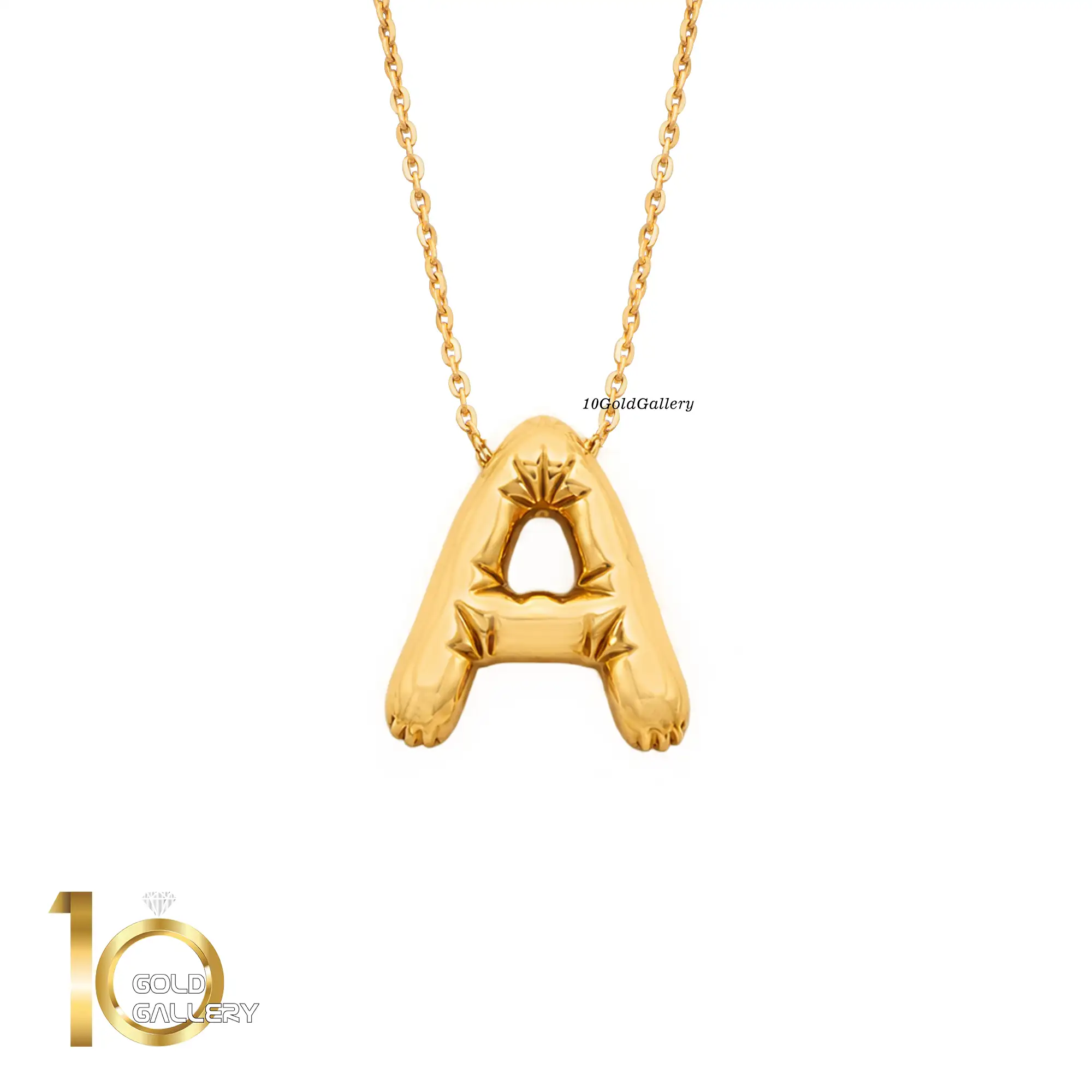 Polished Gold A Pendant Necklace گردنبند طلای 18 عیار هلیومی طرح 1WNA078 A - تصویر 1